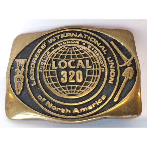 Anarcortes Brass Works 1980 Local 320 Laborers International Belt Buckle - Picture 1 of 5
